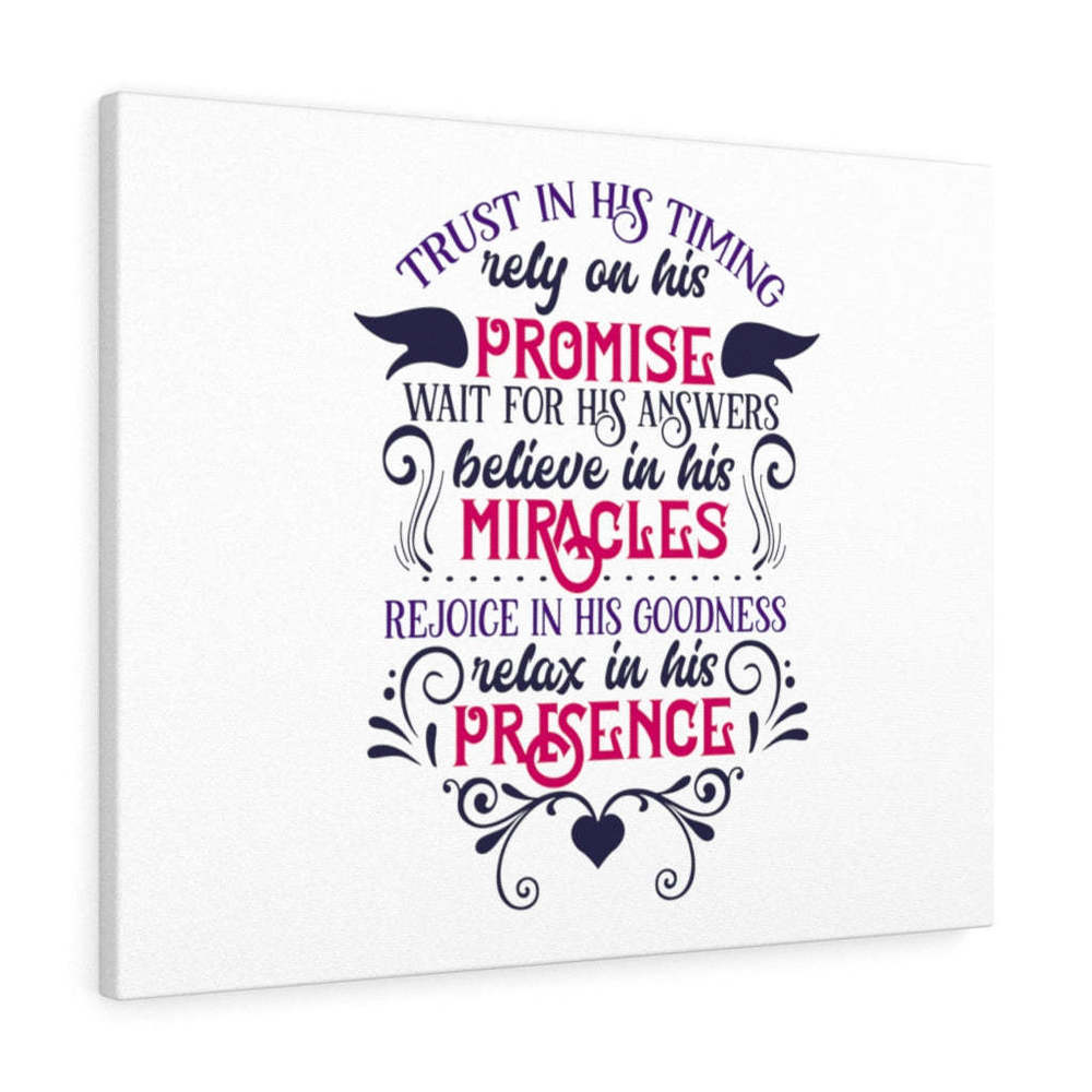 Scripture Sign  His Timing Bible Verse Canvas Christian Wall Art Ready to Hang
